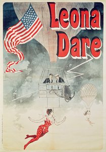 Balonismo: cartaz de Leona Dare, 1890